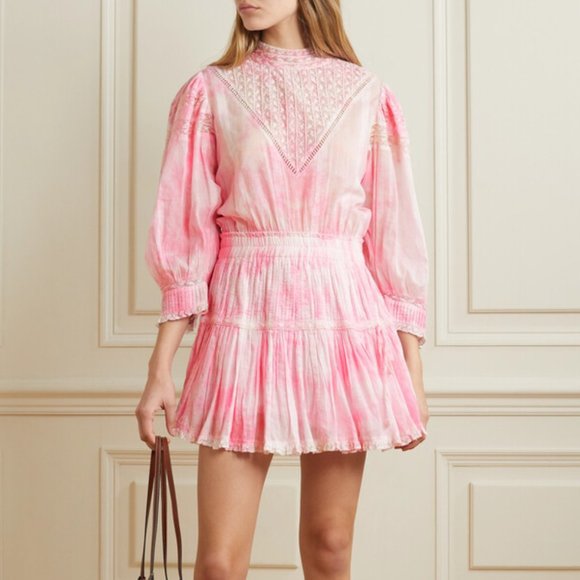 NWT Love Shack Fancy Viola Dress in Island Pink Hand Dye - Picture 3 of 13